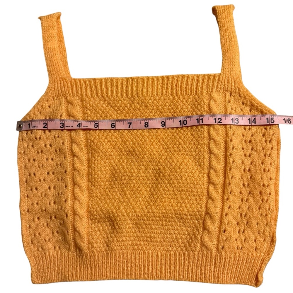 NWOT POL Yellow Knit Sweater Tank Top Size Large - Picture 3 of 4